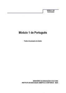 Capa do Módulo 1 de Português PESD2