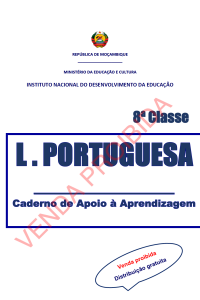 Capa do Caderno de Apoio de Língua Portuguesa da 8.ª Classe
