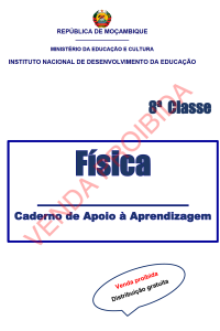 Capa do Caderno de Apoio de Física da 8.ª Classe
