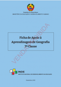 Capa da Ficha de Apoio de Geografia da 7.ª Classe